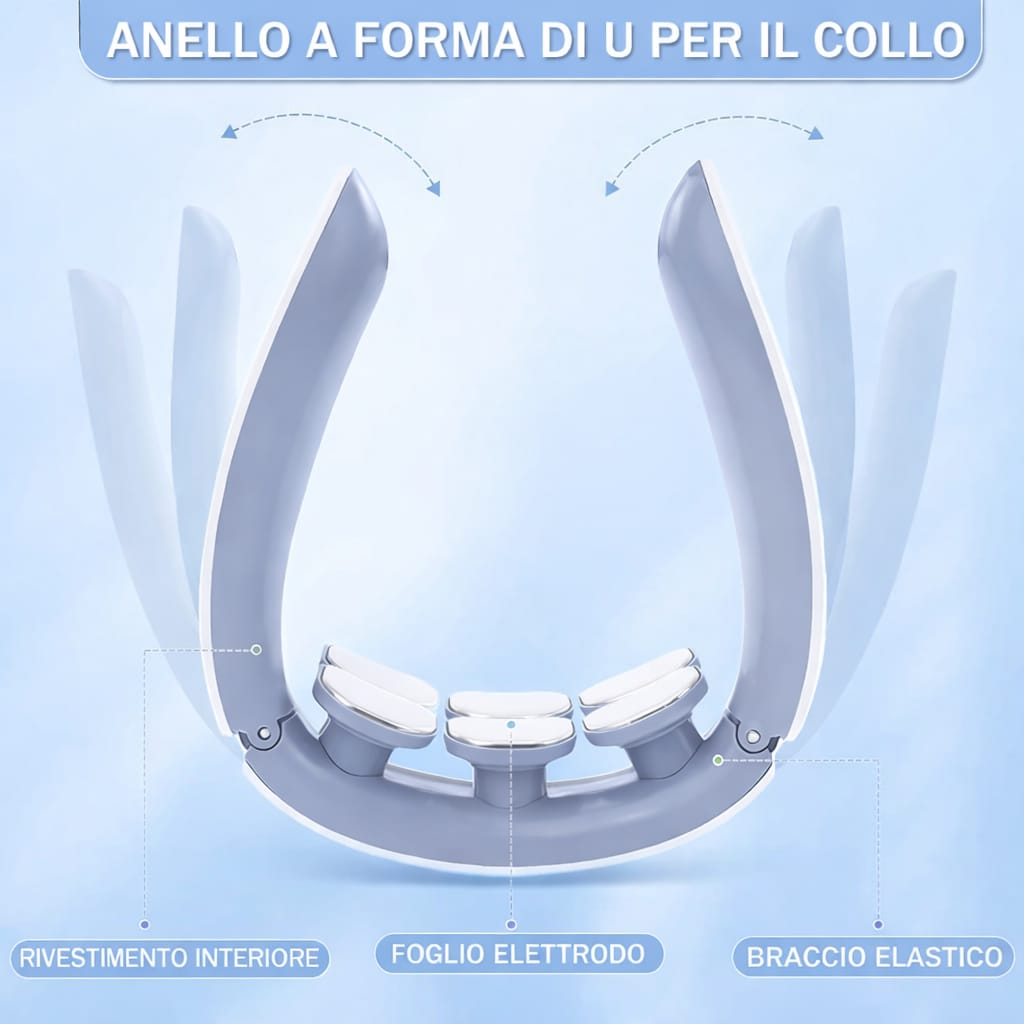 Massaggiatore Cervicale EMS Wireless – Sollievo Immediato dal Dolore al Collo
