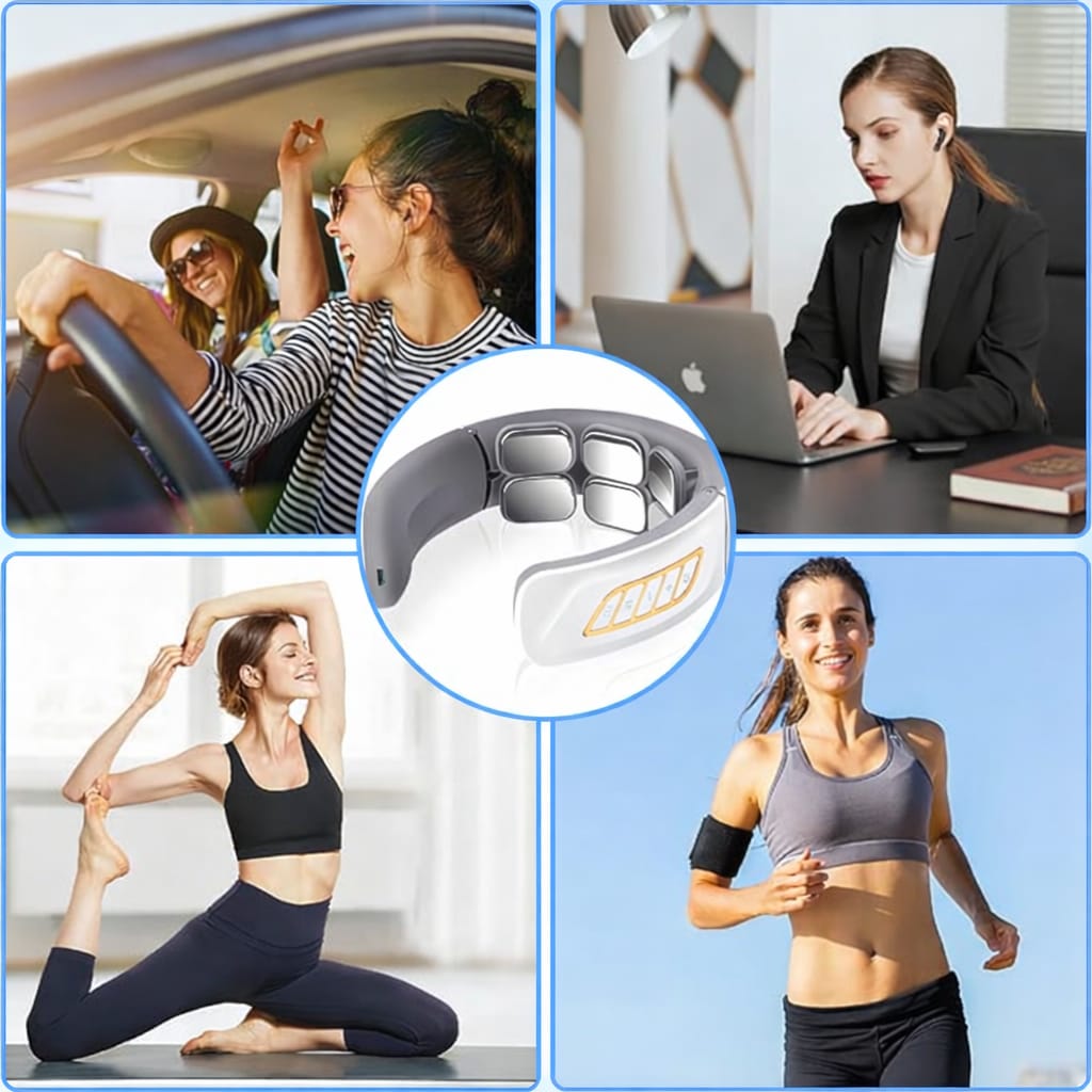 Massaggiatore Cervicale EMS Wireless – Sollievo Immediato dal Dolore al Collo